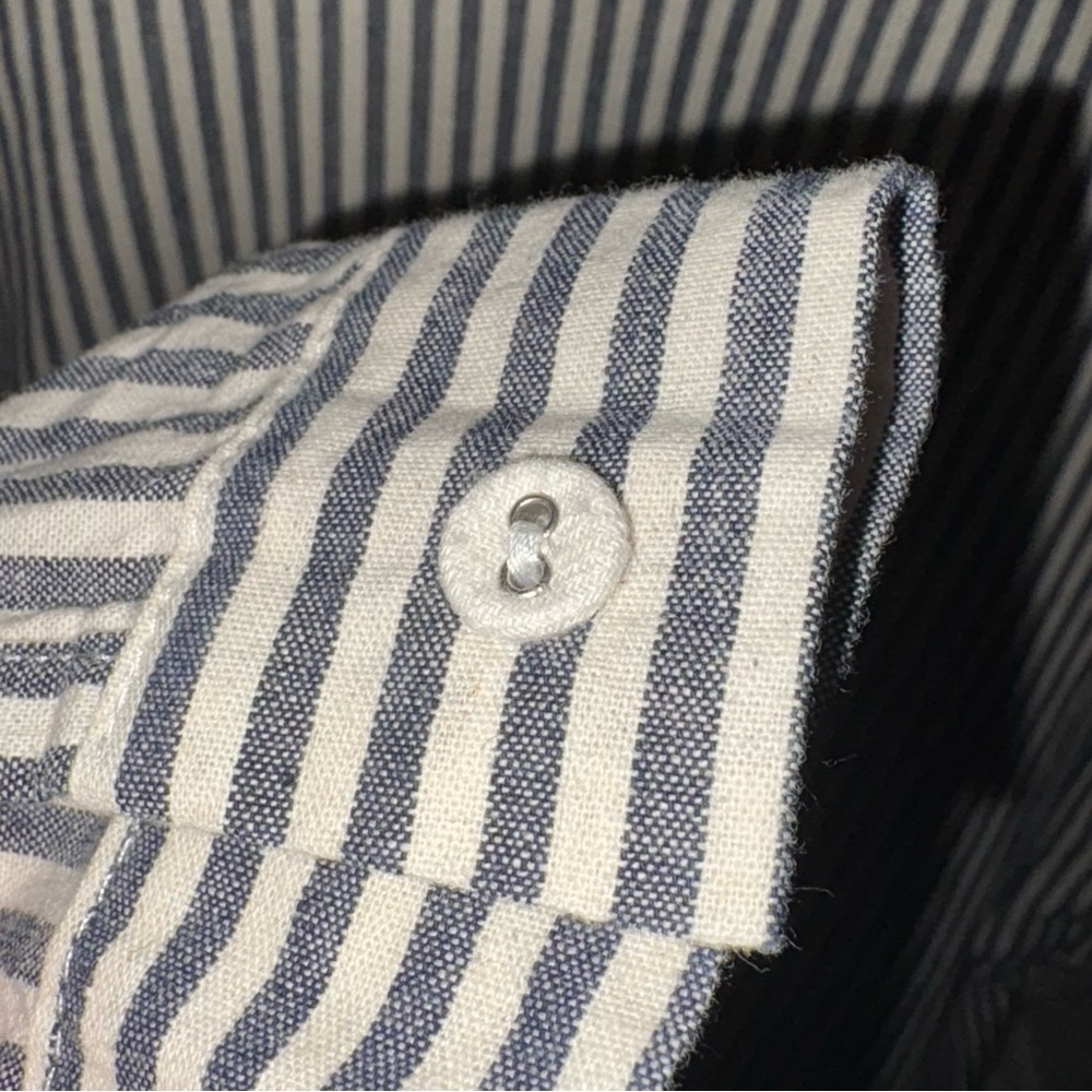 Striped Hem Gray Crewneck Sweater - Women - Picture 6 of 9